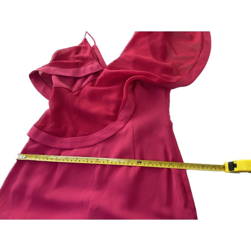 Keepsake No Love Jumpsuit In Raspberry Draped Ruffle Overlay Small - Picture 6 of 8